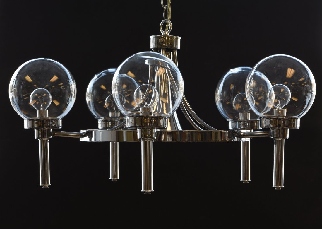 GAETANO SCIOLARI CHROME CHANDELIER (1 of 7)
