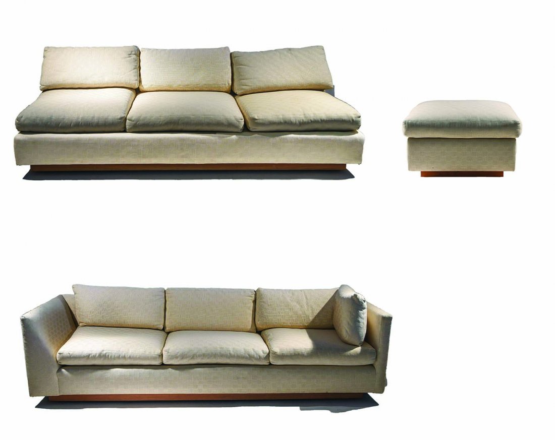 MILO BAUGHMAN MID-CENTURY TWO SOFAS & OTTOMAN (1 of 10)