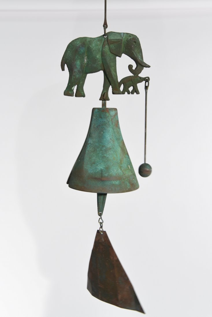 PAOLO SOLERI BRONZE ELEPHANTS WIND CHIME (1 of 6)