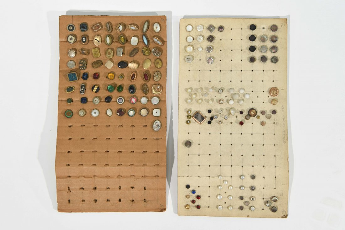 GROUPING OF CUFFLINKS AND TIE PINS: Including gold filled, brass, sterling, abalone, mother of pearl, mixed metal. Dimensions: Largest: 1" Condition: As is.