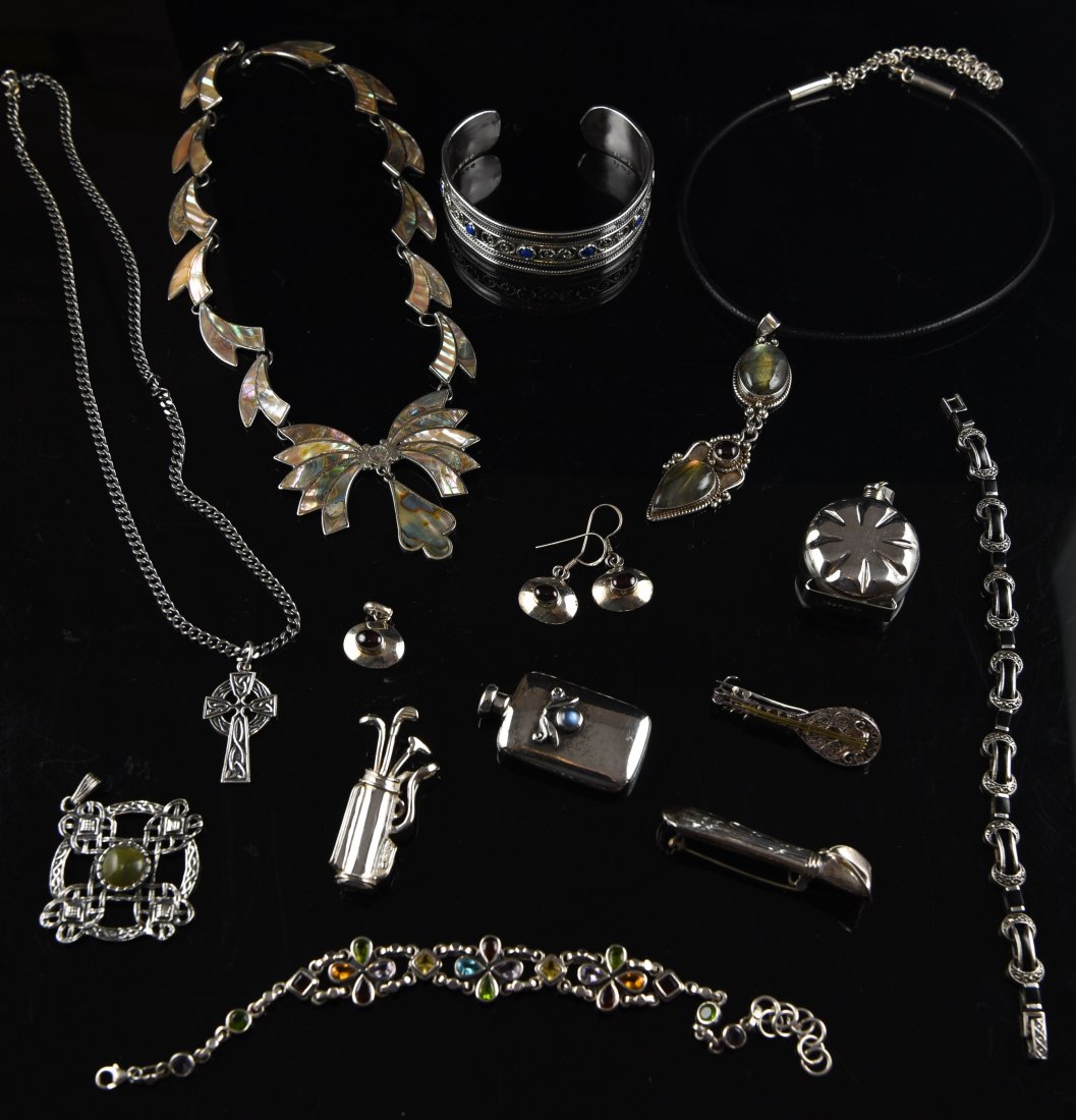 GROUPING OF STERLING SILVER JEWELRY (1 of 9)