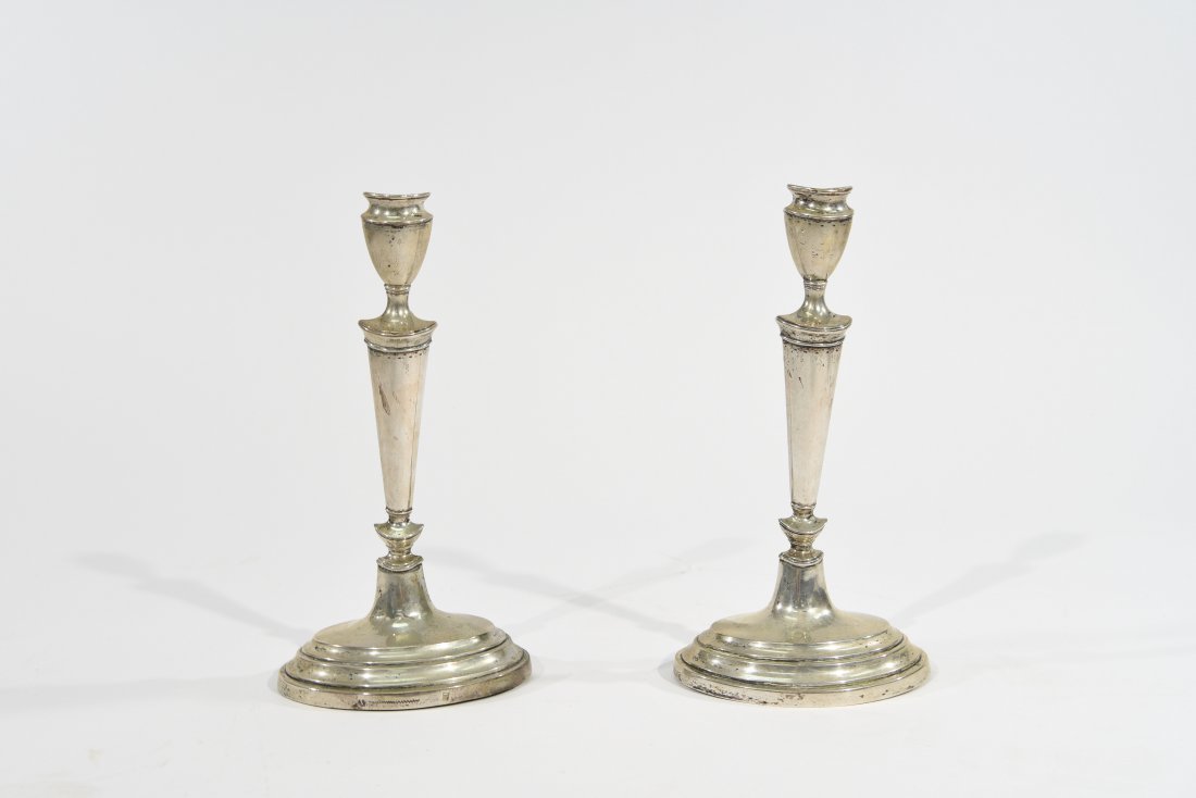 19TH CENTURY STERLING SILVER CANDLESTICKS (1 of 8)