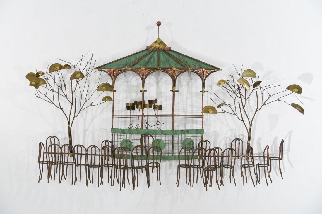 CURTIS JERE "BANDSTAND" GILT & COPPER SCULPTURE (1 of 10)