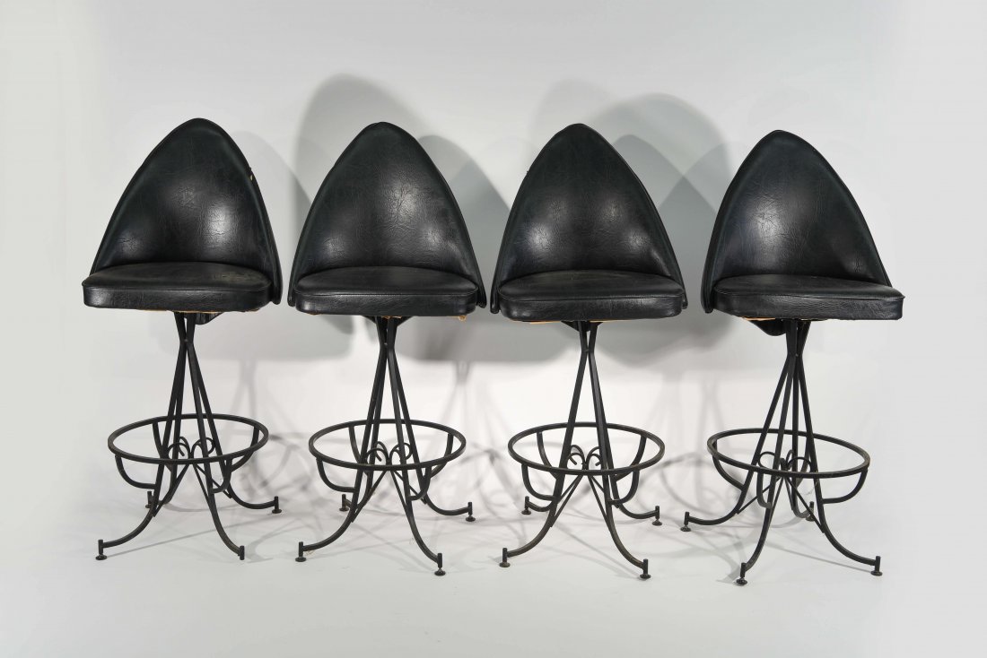 SET OF 4 MID CENTURY BAR STOOLS (1 of 9)