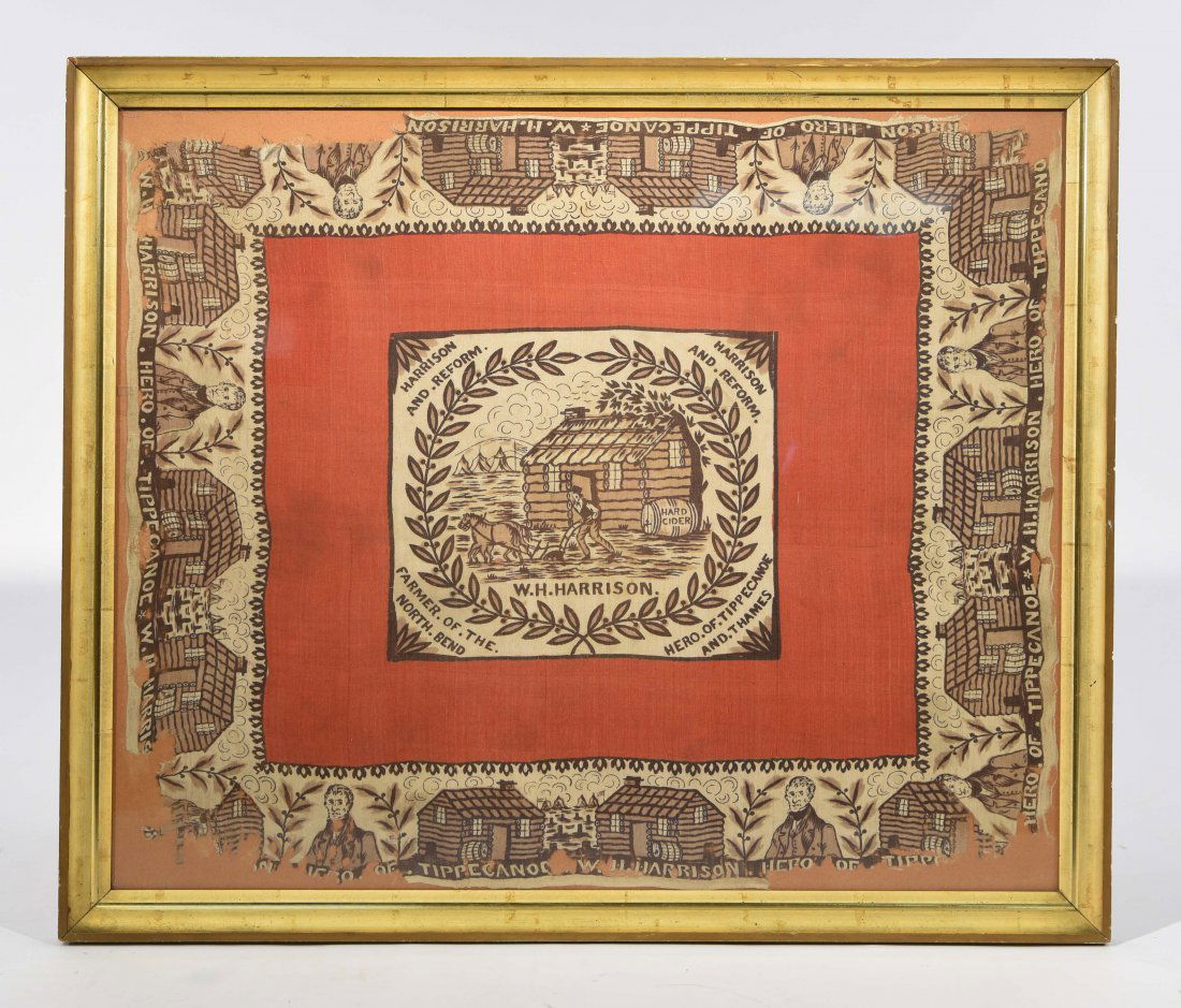 W. H.HARRISON POLITICAL HANDKERCHIEF (1 of 7)
