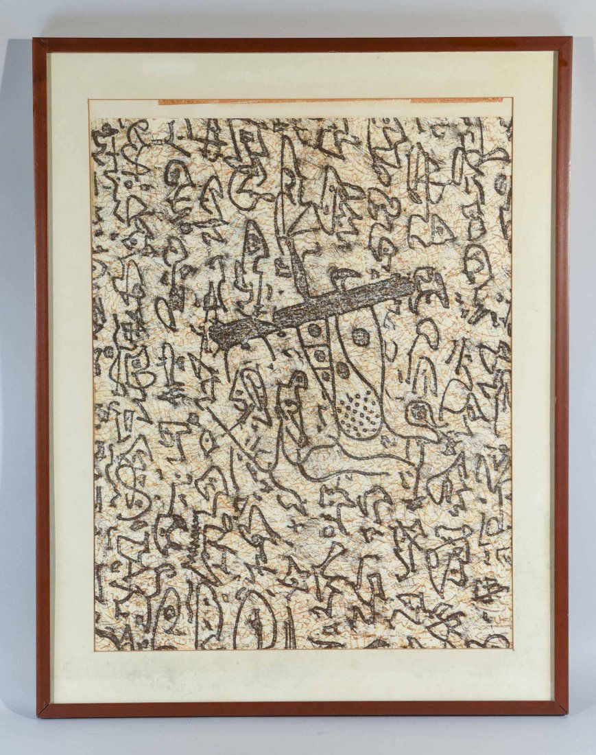 MID-CENTURY MIX MEDIA DRAWING CA.1960's (1 of 4)