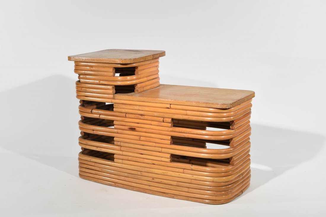 PAUL FRANKL RATTAN END TABLE (1 of 7)