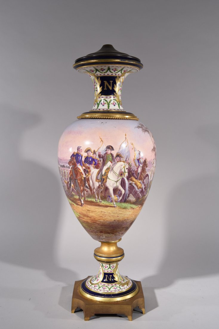 LARGE SEVRES PORCELAIN NAPOLEON VASE (1 of 10)