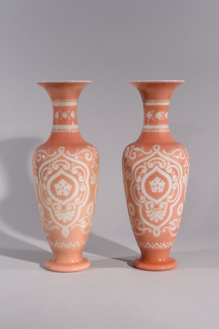 PAIR OF CAMEO GLASS VASES (1 of 9)