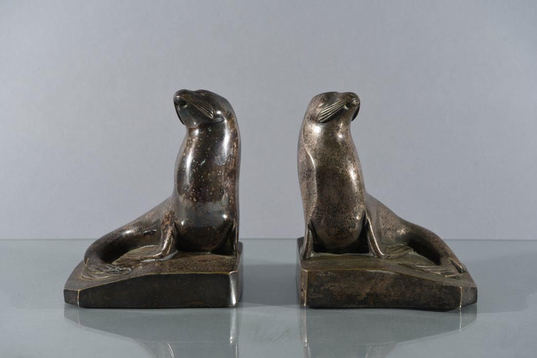 G. H. LAURENT (FRENCH) BRONZE BOOKENDS (1 of 7)