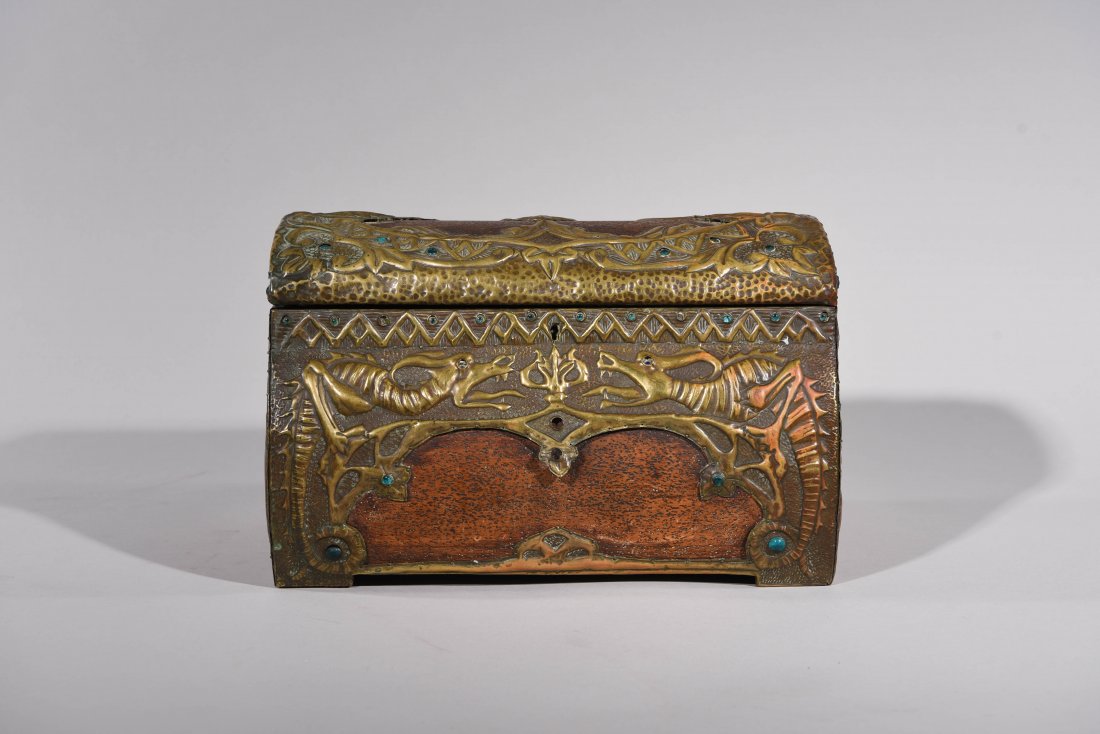 ENGLISH ARTS & CRAFTS LETTER CHEST (1 of 8)