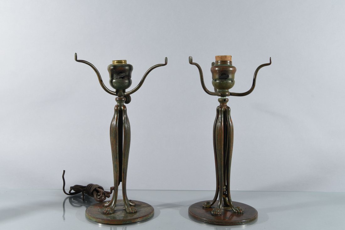 PAIR OF TIFFANY STUDIOS LAMP BASES (1 of 10)