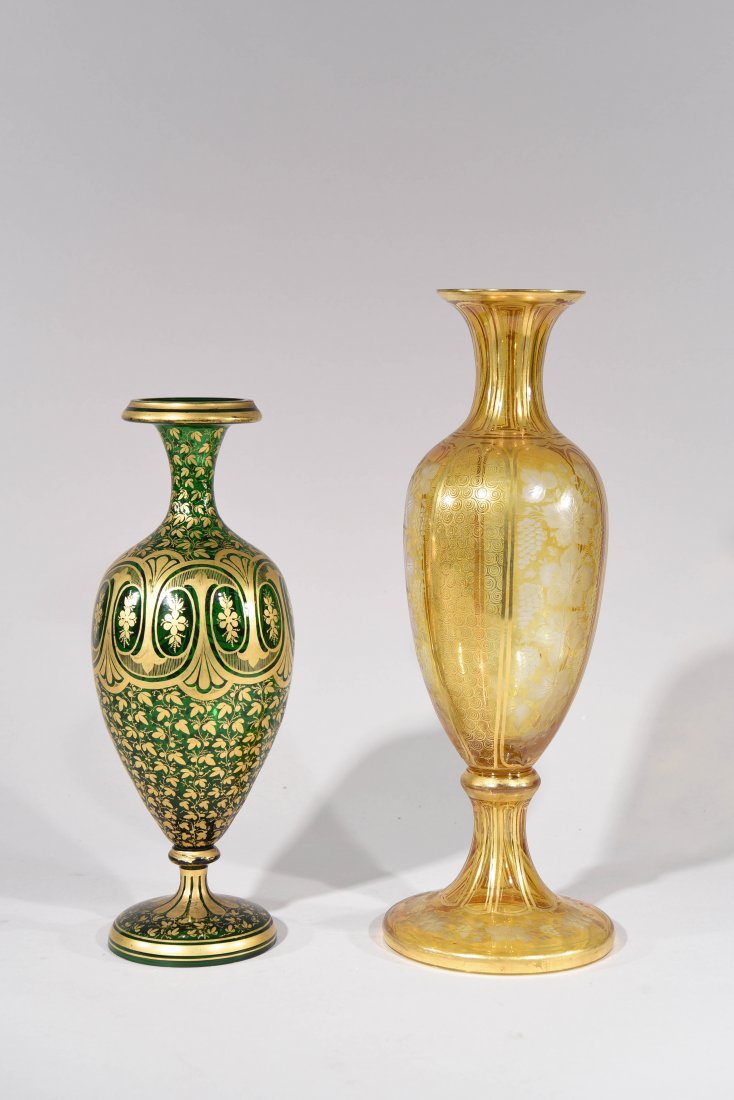 TWO BOHEMIAN GLASS VASES (1 of 9)