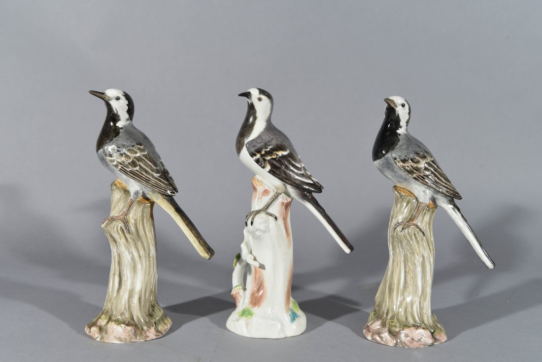 THREE MEISSEN PORCELAIN BIRDS (1 of 10)