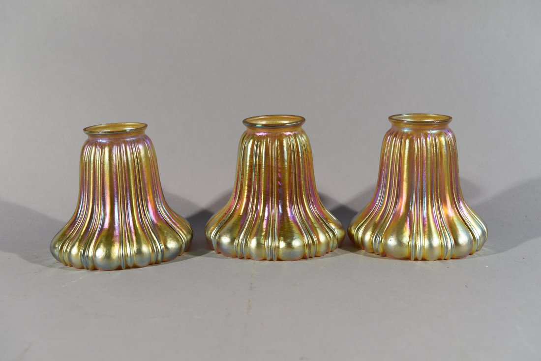 3 STEUBEN GLASS SHADES (1 of 6)