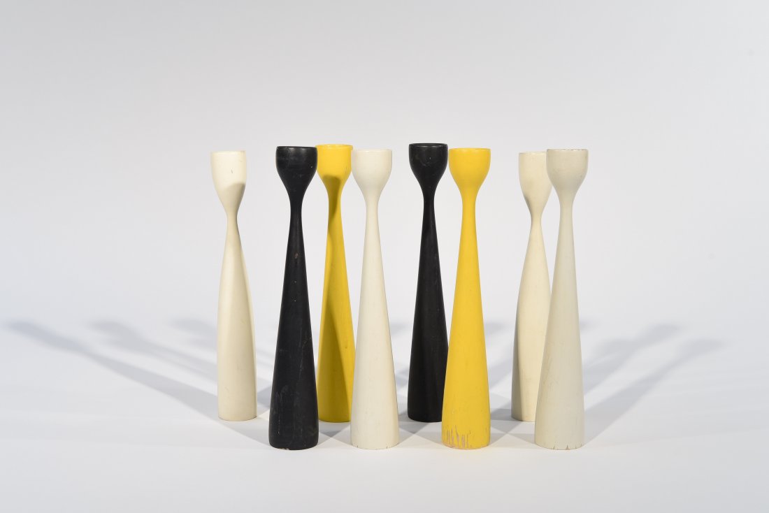 (8) ILLUMS BOLIGHUS DANISH WOODEN CANDLE HOLDERS (1 of 8)