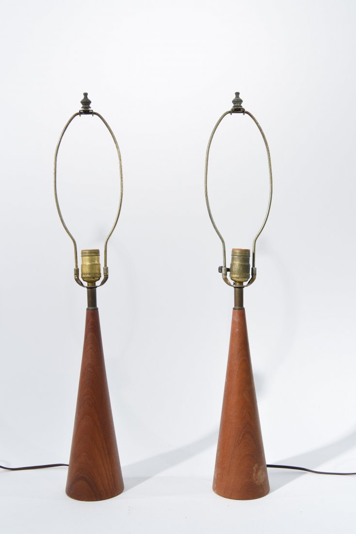 PAIR OF DANISH TEAK TABLE LAMPS (1 of 7)