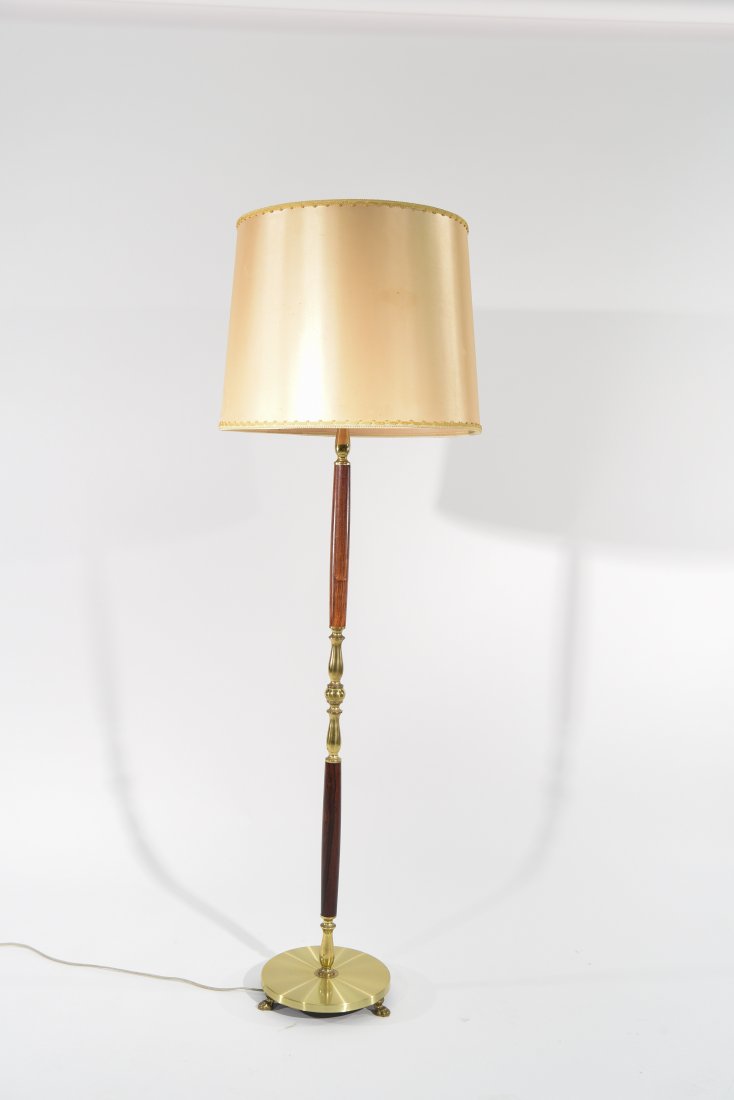 DANISH FLOOR LAMP W/ TEAK AND BRASS (1 of 9)