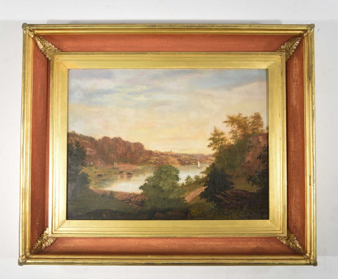 19TH C. AMERCIAN SCHOOL LANDSCAPE, O/C (1 of 10)