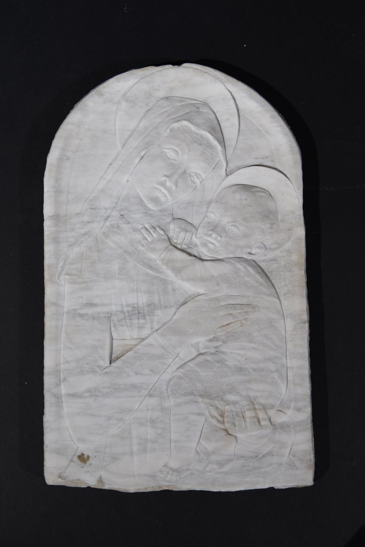 CONTINENTAL MARBLE RELIEF OF THE MADONNA & CHILD (1 of 6)