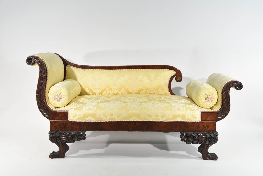 ANTIQUE EMPIRE STYLE CARVED RECAMIER (1 of 10)