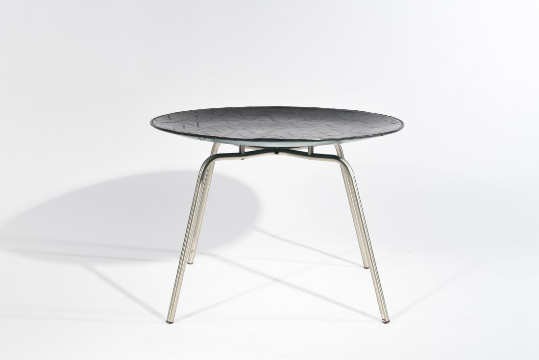 PROSPERO RASULO FOR ZANOTTA LEATHER TOP TABLE (1 of 8)