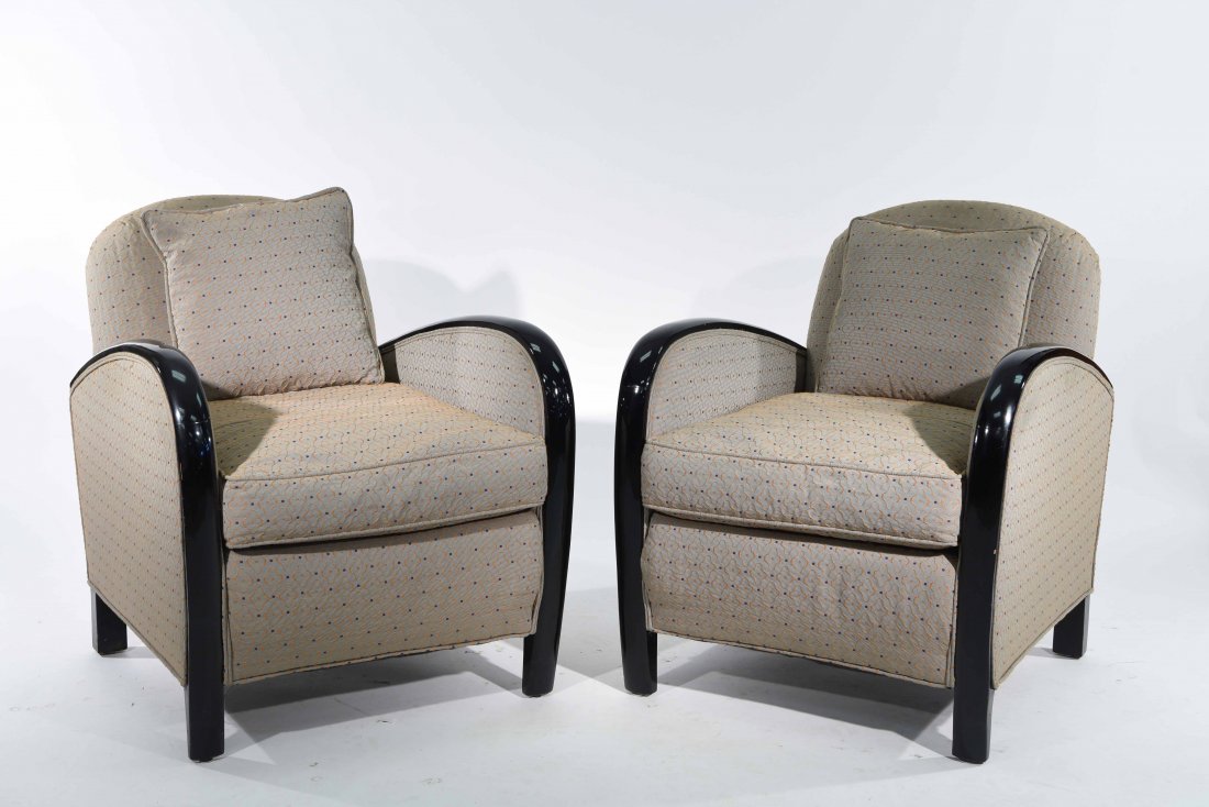 PAIR OF ART DECO STYLE LOUNGE CHAIRS (1 of 10)