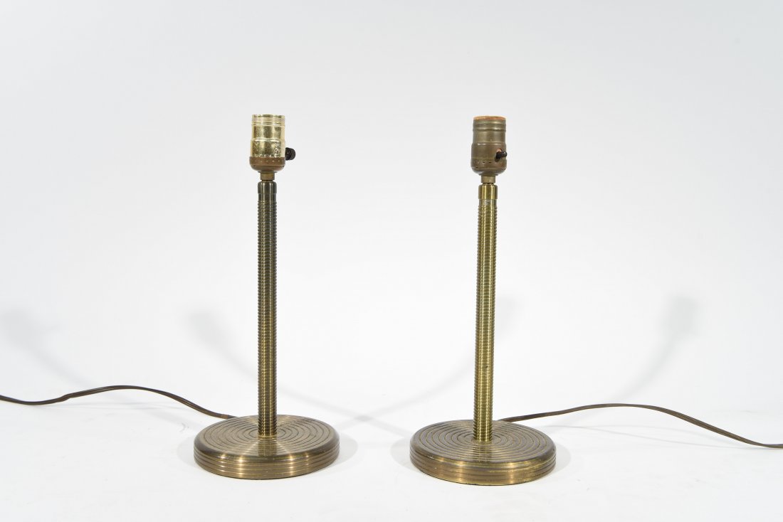 (2) AUBOCK STYLE BRASS TABLE LAMPS (1 of 6)