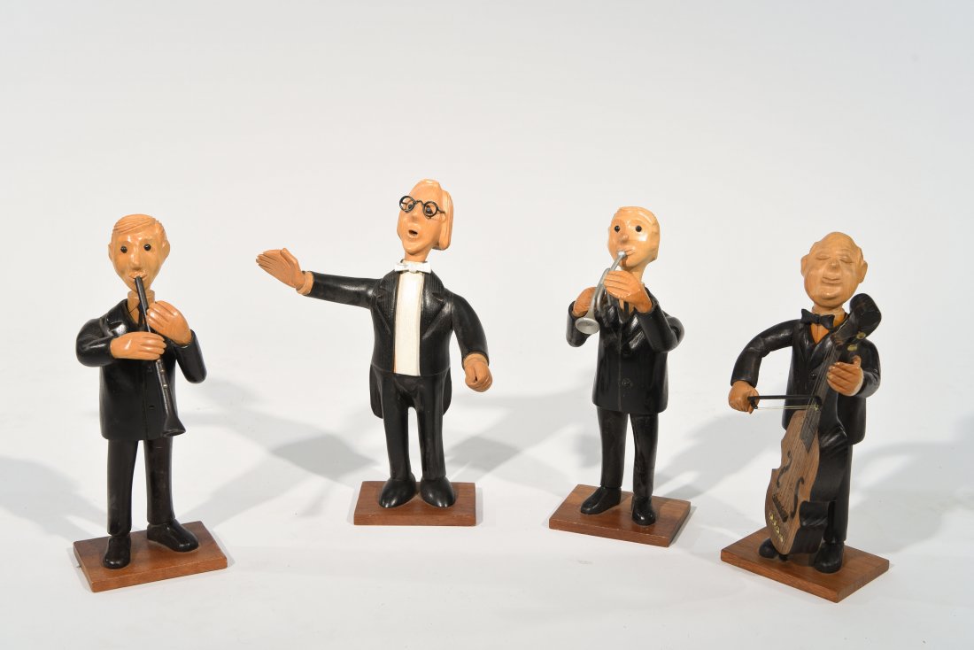(4) ROMER ITALIAN CARVED WOOD BAND FIGURES (1 of 10)