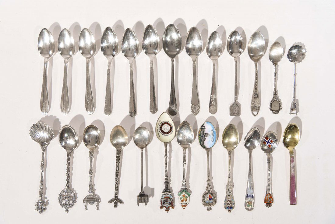 GROUPING OF SILVER SPOONS ETC. (1 of 10)