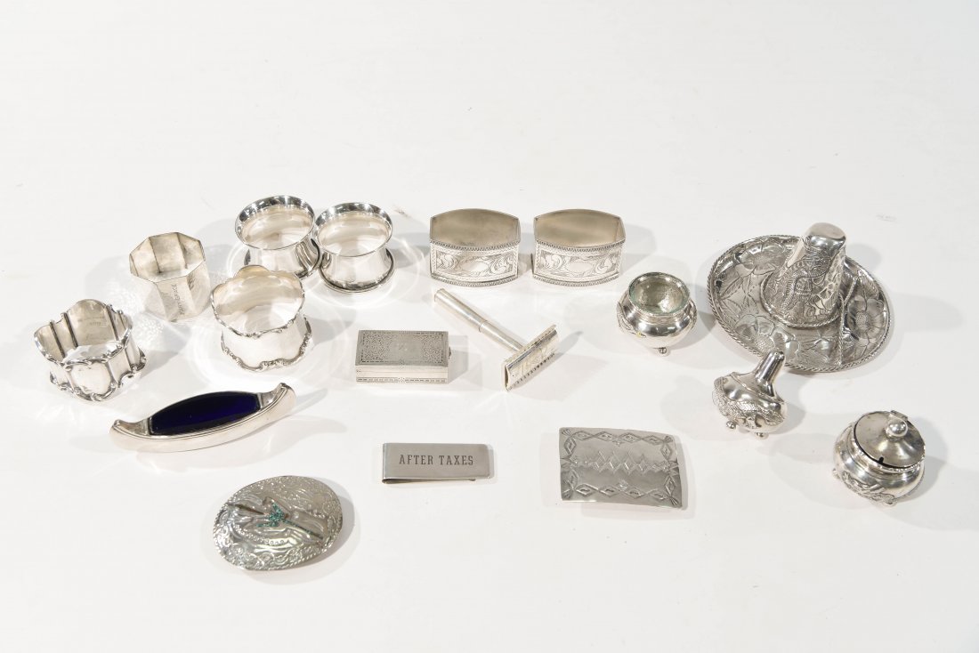 GROUPING OF STERLING SILVER INCL NAPKIN RINGS (1 of 8)