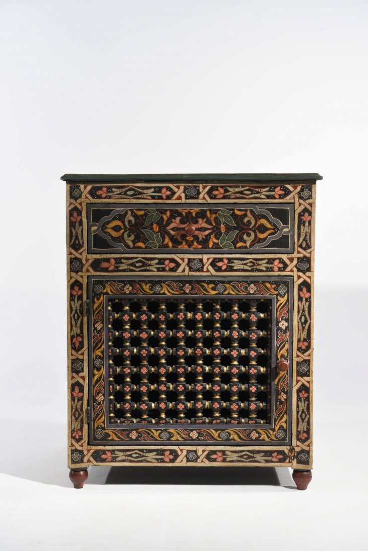 PAINT DECORATED MOROCCAN STYLE END TABLE (1 of 1)