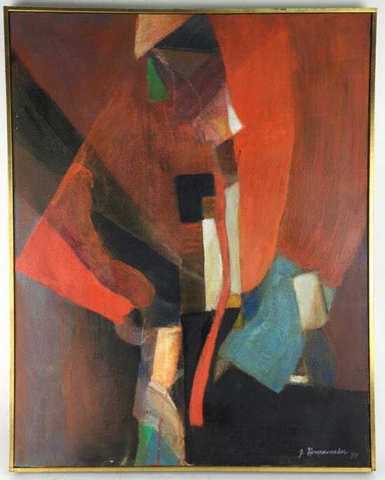 JOHN HERMANSADER O/C ABSTRACT PAINTING (1 of 10)