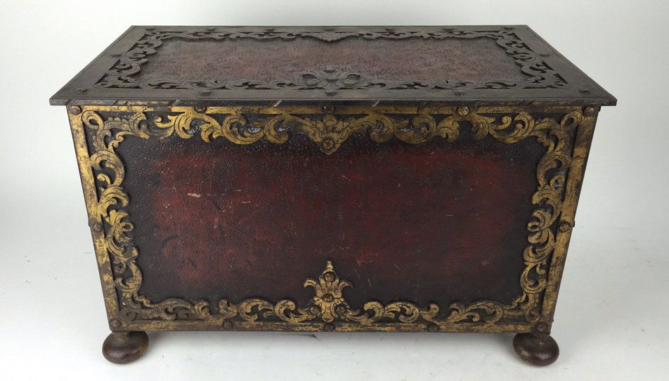 ENGLISH BRASS AND STEEL BOX COAL BOX (1 of 7)