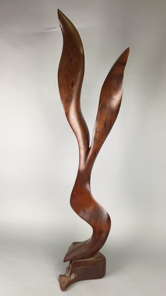 1974 CARVED ROSEWOOD SCULPTURE BY MAYNARD (1 of 8)