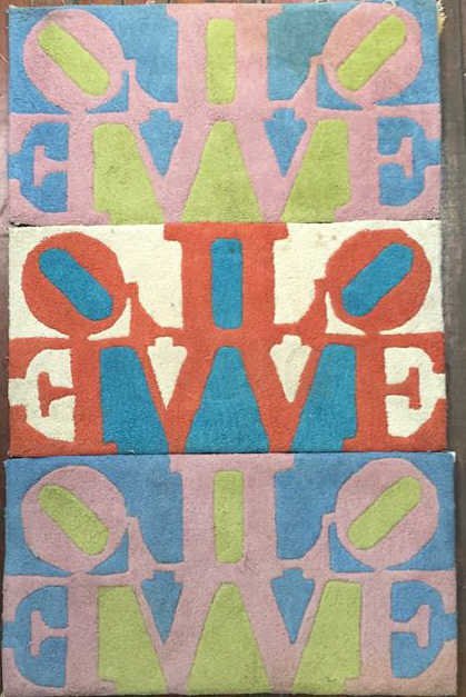 THREE ROBERT INDIANA LOVE RUGS (1 of 7)