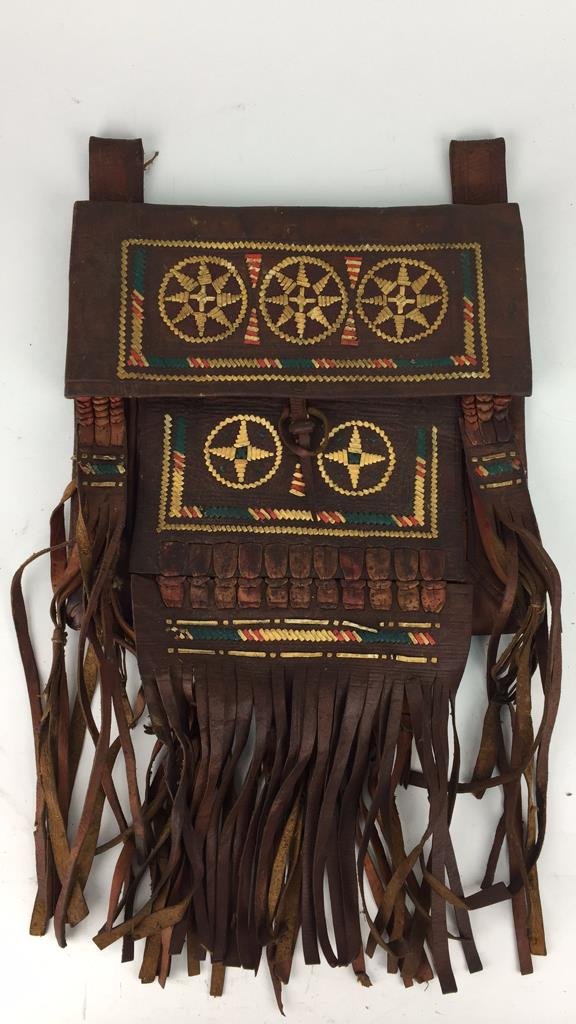 VINTAGE MOROCCAN LEATHER BAG (1 of 7)