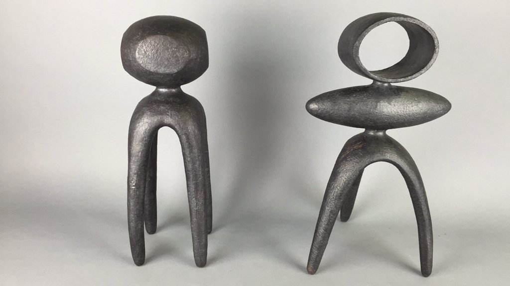 TWO POTTERY SCULPTURES (1 of 9)
