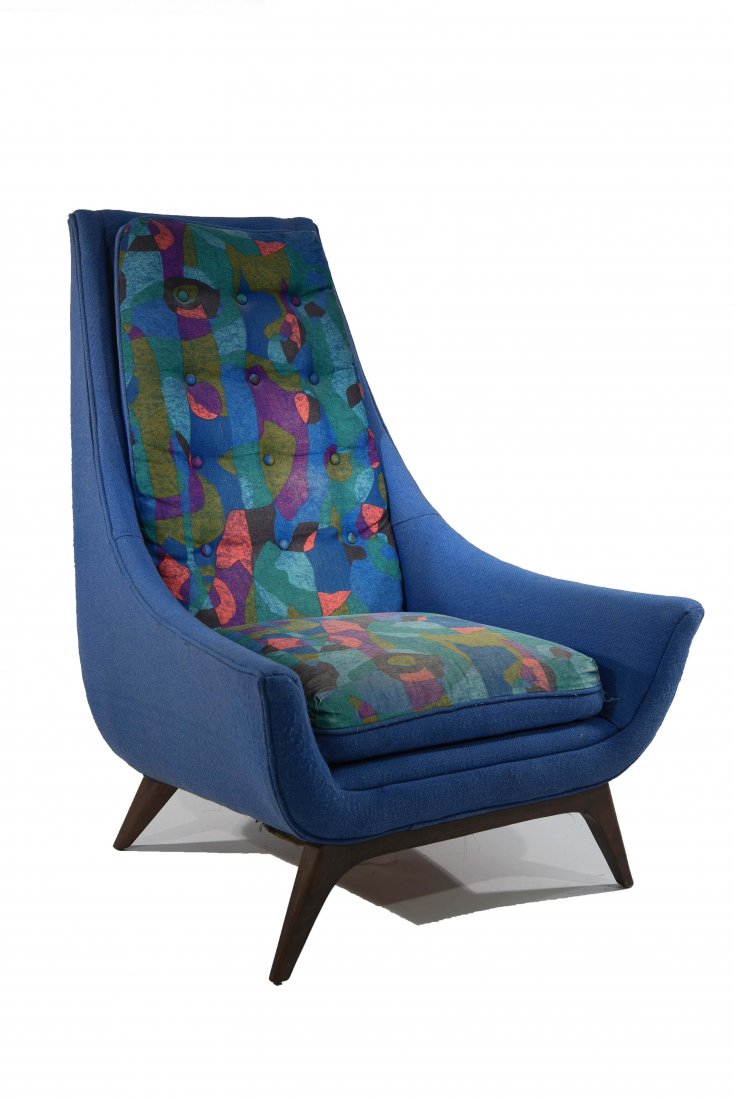 ADRIAN PEARSALL FOR CRAFT ASSOCIATES CHAIR: Dimensions: H 45" x W 32" x D 40" Condition: Upholstery needs cleaning.