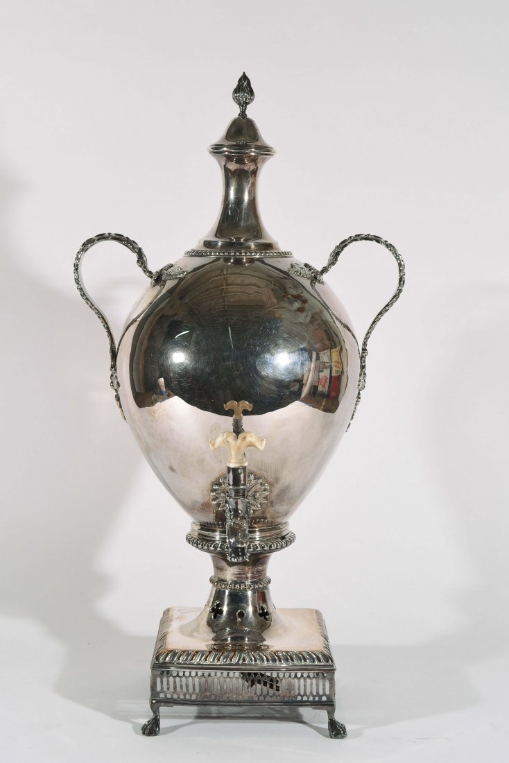 ANTIQUE SILVERPLATE COFFEE URN SAMOVAR (1 of 10)