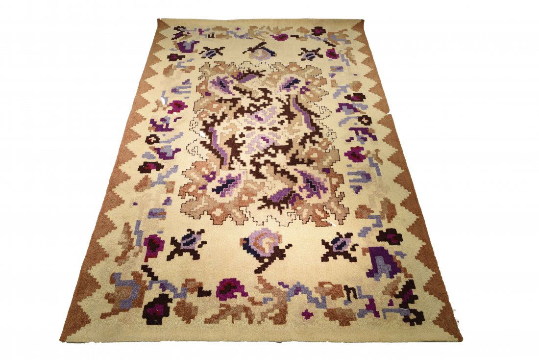 EDWARD FIELDS CARPET: Dimensions: H 108" x W 72" Condition: Recently cleaned and in good condition.