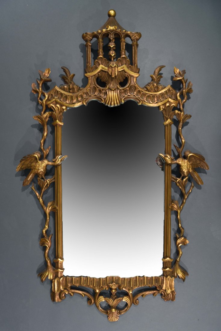 MID CENTURY CHINESE CHIPPENDALE STYLE MIRROR (1 of 7)