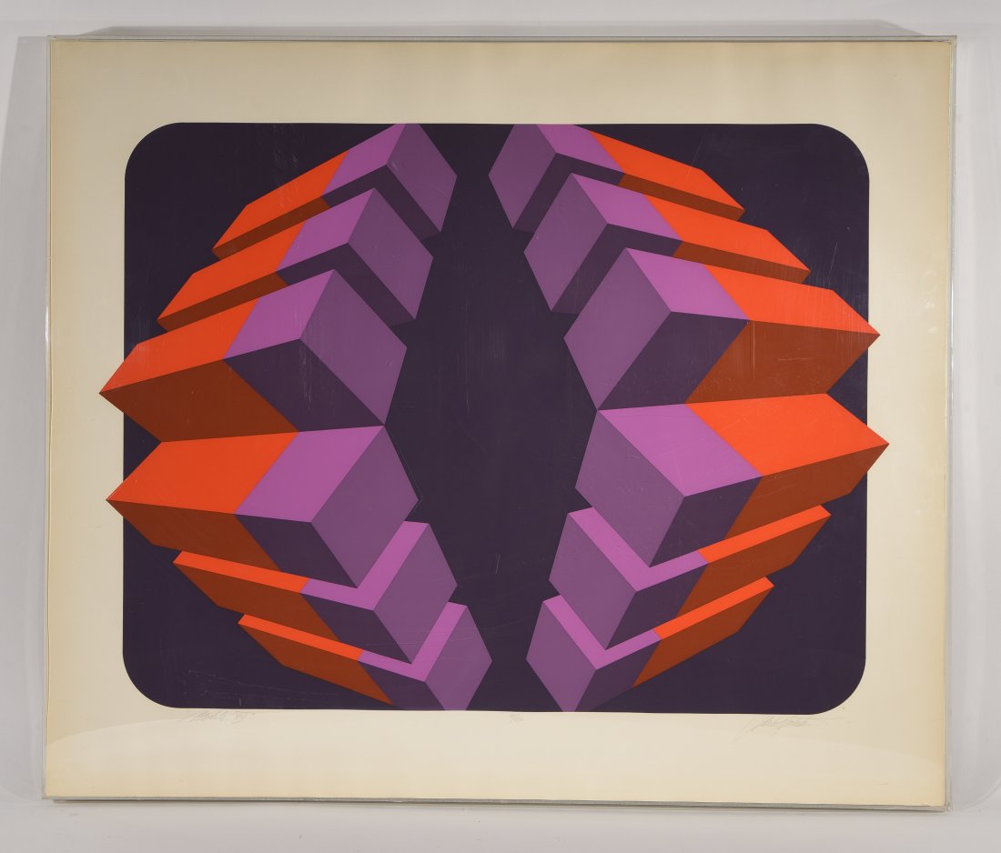 MARKO SPALATION (CORATIAN/AMERICAN 1945 -: Titled (legible) Color serigraph on paper, titled, edition 44/60, signed Dimensions: H 26" x W 30.5" Condition: slightly brown on the edges.