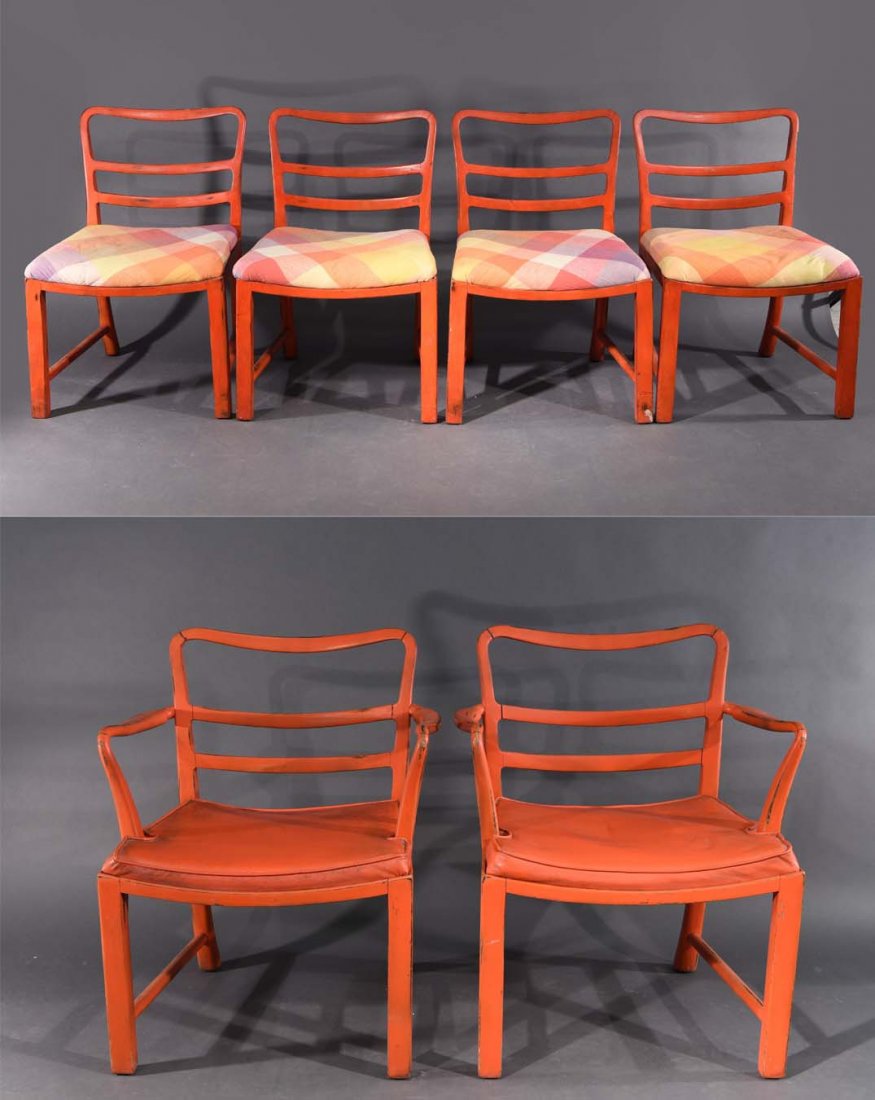 (6) ATTR. EDWARD WORMLEY CHAIRS FOR DUNBAR (1 of 10)