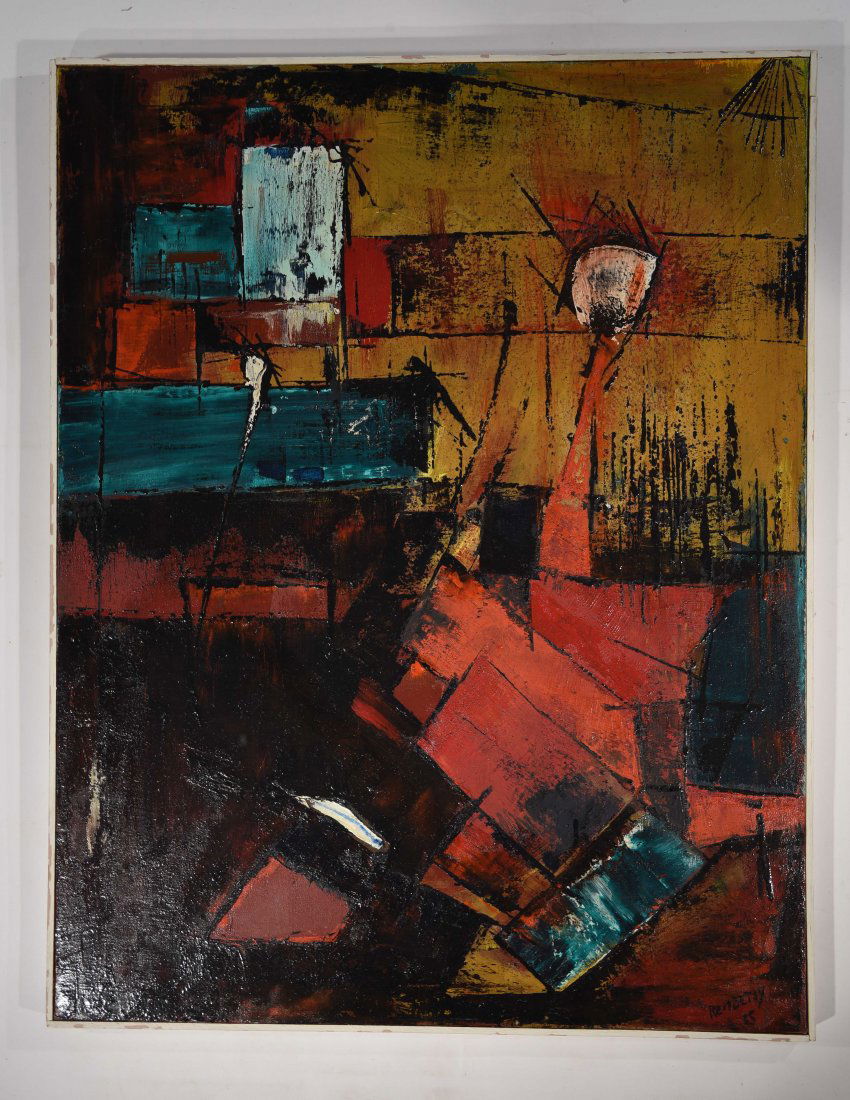 REMBETSY 20TH C. ABSTRACT OIL PAINTING (1 of 8)