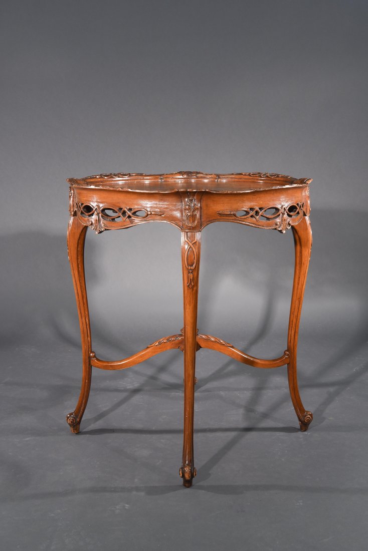CARVED MAHOGANY SIDE TABLE (1 of 8)