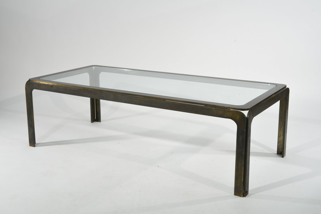 BURNISHED BRASS FINISH COFFEE TABLE (1 of 7)