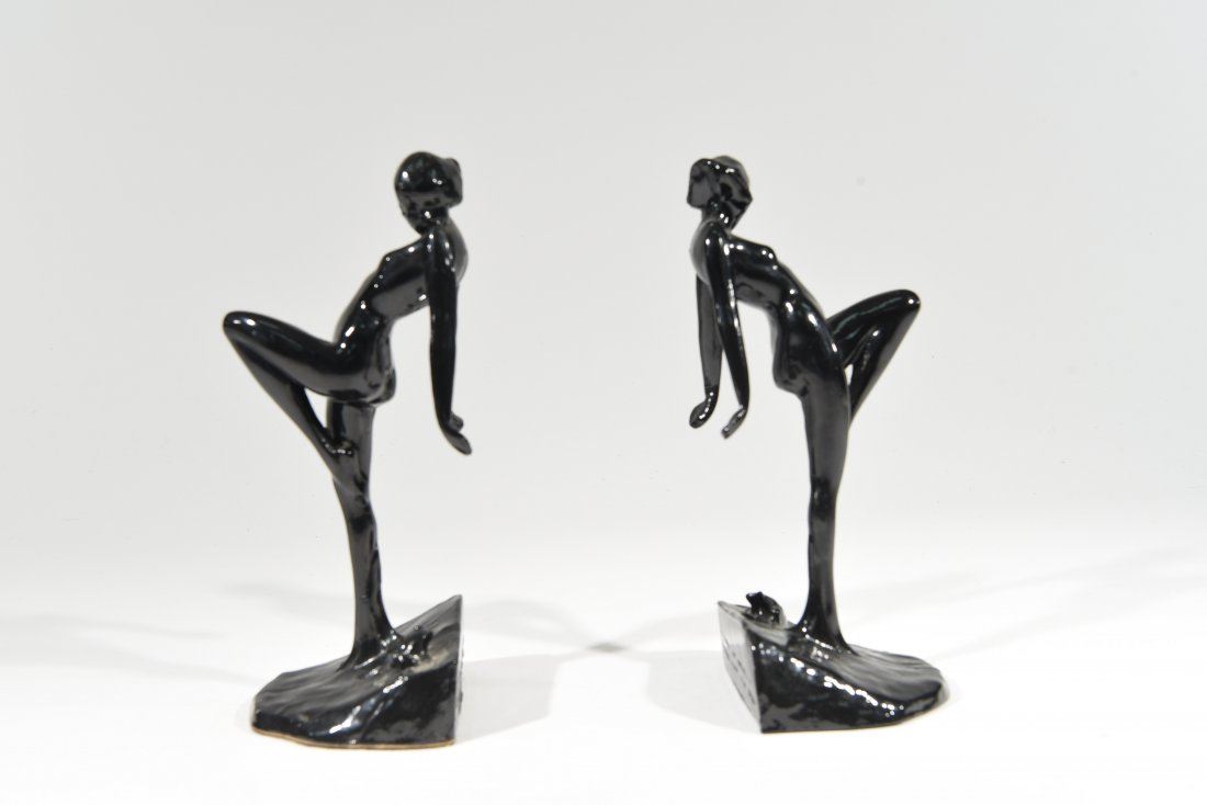 SARSAPARILLA DECO LADIES: Dimensions: H 9.75" x W 4.25" x D 3.5" Condition: Marked "Frankart" by Sarsarilla 1982.