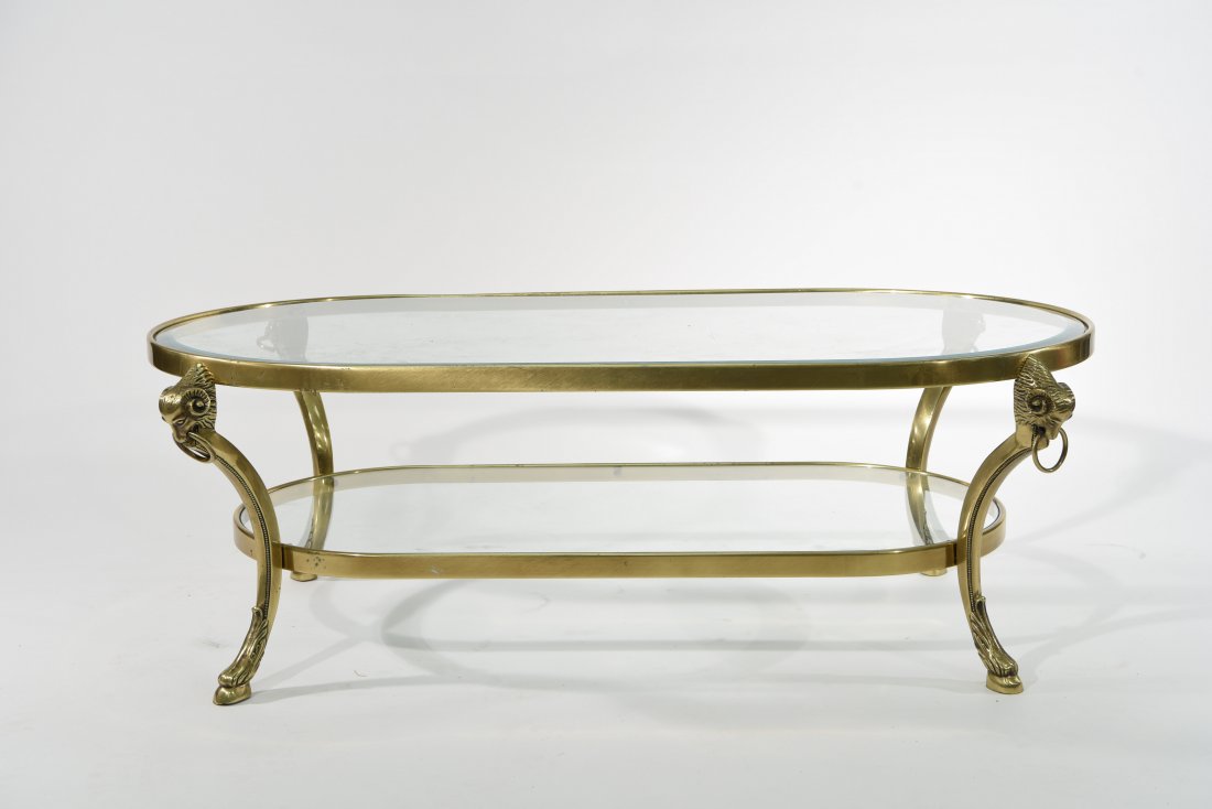 BRASS LA BARGE STYLE COFFEE TABLE (1 of 8)