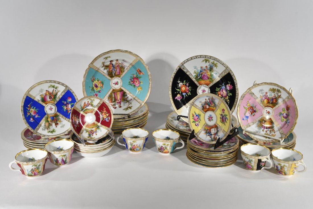 DRESDEN GERMANY TEA CUPS & SAUCERS (1 of 10)